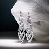 Pendientes Clara de Diamantes en Oro Blanco de 18 Kt