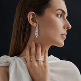 Pendientes Clara de Diamantes en Oro Blanco de 18 Kt