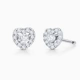Ariadne Diamond Heart Earrings in 18k White Gold