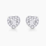 Ariadne Diamond Heart Earrings in 18k White Gold