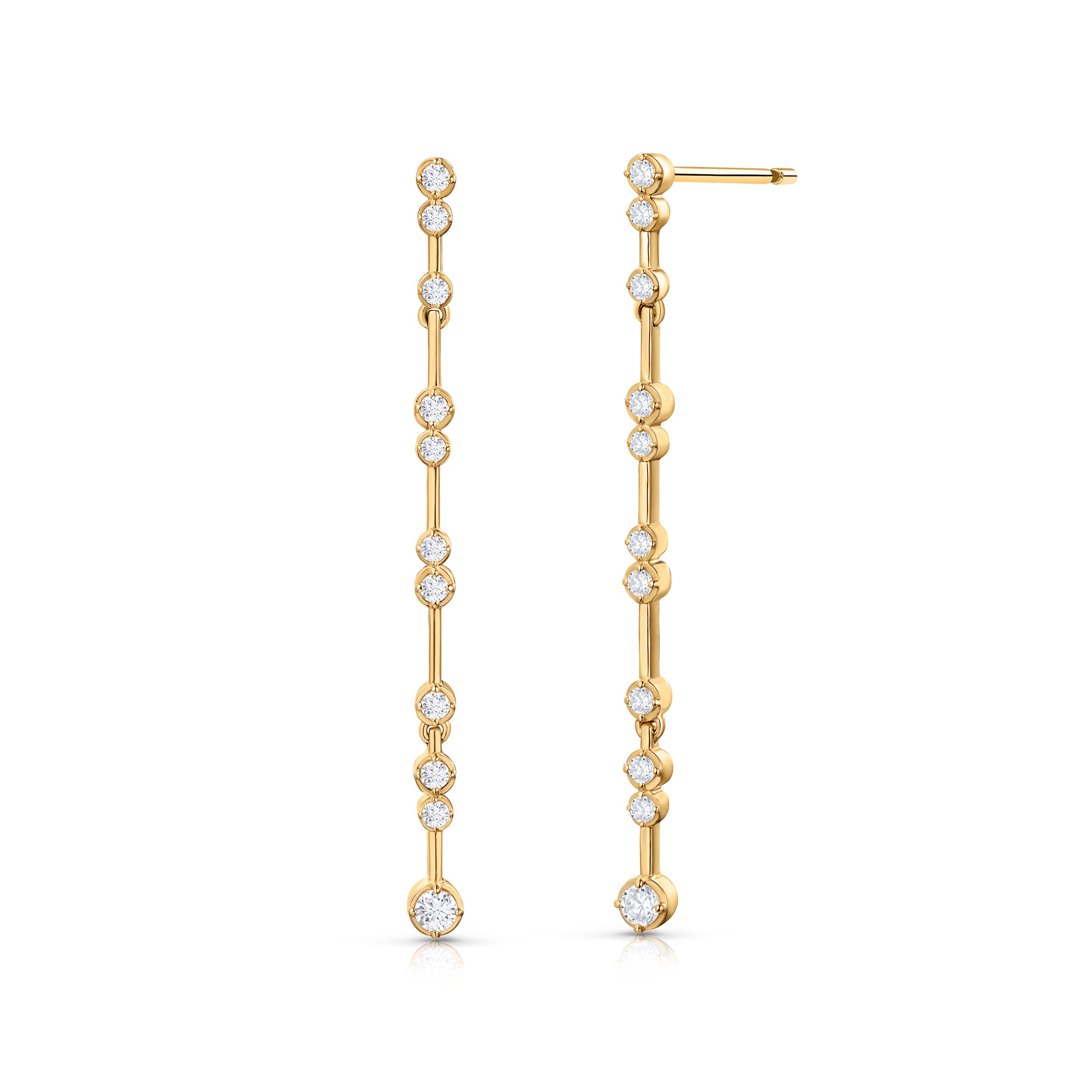 Pendientes Elysia de Diamantes en Oro Amarillo de 18 Kt