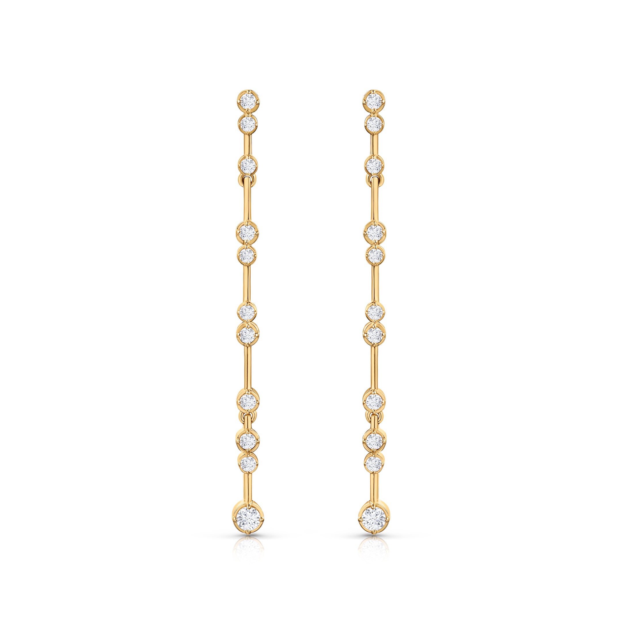 Pendientes Elysia de Diamantes en Oro Amarillo de 18 Kt