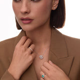 Fleur Diamond Earrings in 18k White Gold