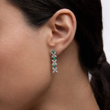 Pendientes Jasmine de Esmeraldas de Zambia y Diamantes en Oro Blanco de 18 Kt