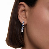 Pendientes Jasmine de Zafiros y Diamantes en Oro Blanco de 18 Kt