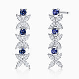 Pendientes Jasmine de Zafiros y Diamantes en Oro Blanco de 18 Kt