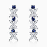 Pendientes Jasmine de Zafiros y Diamantes en Oro Blanco de 18 Kt