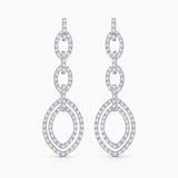 Brincos de diamante Lauren em ouro branco 18K