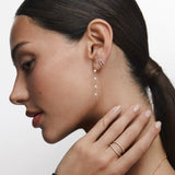 Mabi Blet Pendulum Pearl Earrings in 18k Yellow Gold