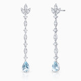 Pendientes Marella de Aguamarinas y Diamantes 0,89 Cts. en Oro Blanco de 18 Kt