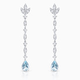 Pendientes Marella de Aguamarinas y Diamantes 0,89 Cts. en Oro Blanco de 18 Kt