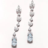 Pendientes Marella de Aguamarinas y Diamantes en Oro Blanco de 18 Kt