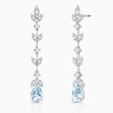 Pendientes Marella de Aguamarinas y Diamantes en Oro Blanco de 18 Kt