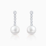 Pendientes Margot de Perlas y Diamantes en Oro Blanco de 18 Kt