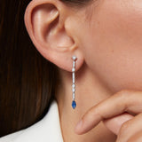 Brincos Marion de safira e diamante em ouro branco 18K