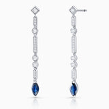 Brincos Marion de safira e diamante em ouro branco 18K