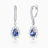 Pendientes Mist of Ceylon de Zafiros y Diamantes en Oro Blanco de 18 Kt