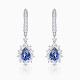 Pendientes Mist of Ceylon de Zafiros y Diamantes en Oro Blanco de 18 Kt