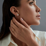 Pendientes Rosette Solitaire de Diamantes en Oro Blanco de 18 Kt