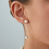 Sophie Pearl and Diamond Earrings in 18k White Gold