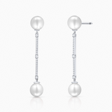 Sophie Pearl and Diamond Earrings in 18k White Gold