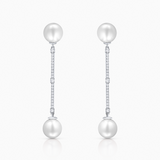 Sophie Pearl and Diamond Earrings in 18k White Gold