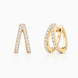 Pendientes Twin Diamonds en Oro Amarillo de 18 Kt