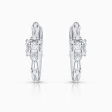 Pendientes Vega de Diamantes en Oro Blanco de 18 Kt