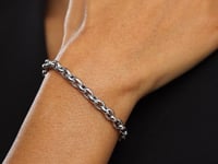 Pulsera Rolo en Oro Blanco de 18 Kt