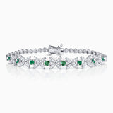 Pulsera Jasmine de Esmeraldas y Diamantes en Oro Blanco de 18 Kt