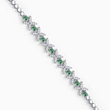 Pulsera Jasmine de Esmeraldas y Diamantes en Oro Blanco de 18 Kt