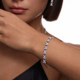 Pulsera Jasmine de Zafiros y Diamantes en Oro Blanco de 18 Kt