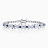Pulsera Jasmine de Zafiros y Diamantes en Oro Blanco de 18 Kt