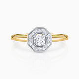 Sortija Art Deco Belle de Diamantes 0,43 Cts. en Oro Blanco y Amarillo de 18 Kt