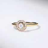 Sortija Art Deco Belle de Diamantes en Oro Amarillo de 18 Kt