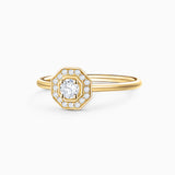 Sortija Art Deco Belle de Diamantes en Oro Amarillo de 18 Kt