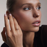 Art Deco Cleo Ruby and Diamond Ring in 18k Yellow Gold