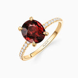 Sortija Aurora de Turmalina y Diamantes en Oro Amarillo de 18 Kt