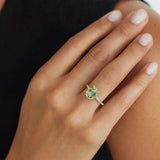 Sortija Aurora de Turmalina y Diamantes en Oro Blanco de 18 Kt