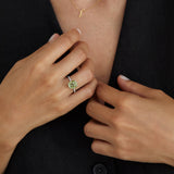Sortija Aurora de Turmalina y Diamantes en Oro Blanco de 18 Kt