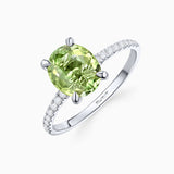 Sortija Aurora de Turmalina y Diamantes en Oro Blanco de 18 Kt