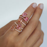 Sortija Aurora de Turmalina y Diamantes en Oro Rosa de 18 Kt