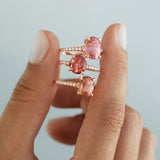 Sortija Aurora de Turmalina y Diamantes en Oro Rosa de 18 Kt