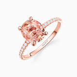 Sortija Aurora de Turmalina y Diamantes en Oro Rosa de 18 Kt