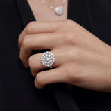 Blossom Diamond Ring in 18k White Gold