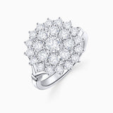 Blossom Diamond Ring in 18k White Gold