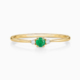Sortija Bonnie de Esmeralda y Diamantes en Oro Amarillo de 18 Kt