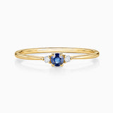 Sortija Bonnie de Zafiro y Diamantes en Oro Amarillo de 18 Kt