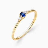 Sortija Bonnie de Zafiro y Diamantes en Oro Amarillo de 18 Kt