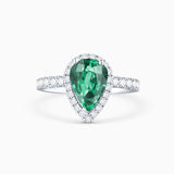 Sortija Hera de Esmeralda y Diamantes en Oro Blanco de 18 Kt